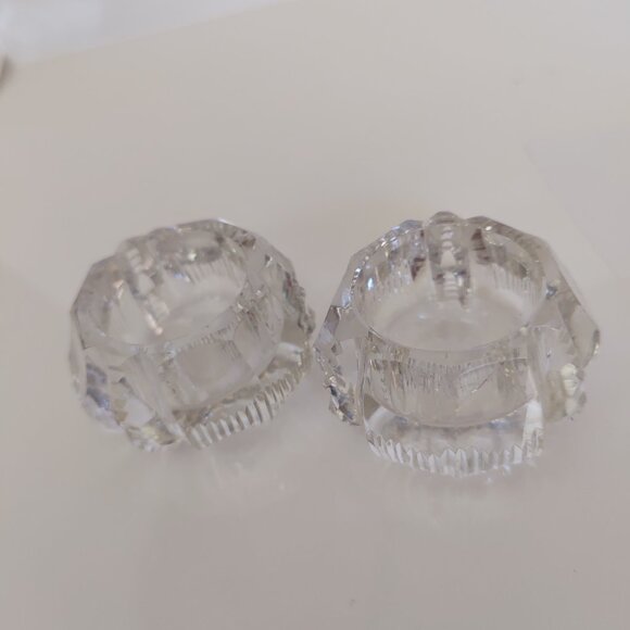 Dansk Clear Glass Crystal Candle Holder Tea Light or Regular Candle - Picture 3 of 6